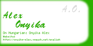 alex onyika business card